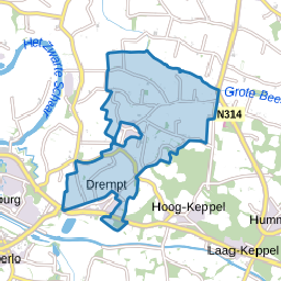 Verspreide huizen ten noorden van Drempt