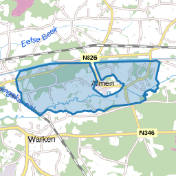 Verspreide huizen Almen ten zuiden van Twentekanaal