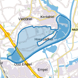 Verspreide huizen Maasdijk en Uiterwaarden