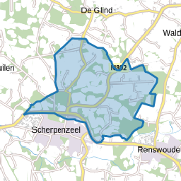 Verspreide huizen ten noorden van Scherpenzeel