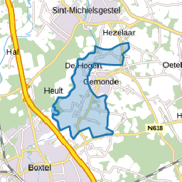 Verspreide huizen ten westen van Gemonde