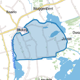 Verspreide huizen ten zuiden van Blokzijl
