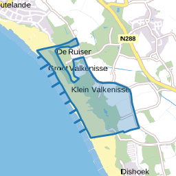 Verspreide huizen in recreatiegebied van Biggekerke