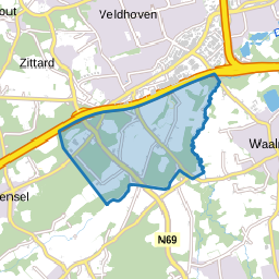 Verspreide huizen ten zuiden van de E3-weg