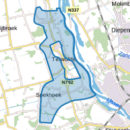 Verspreide huizen op de oeverwal Terwolde