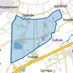 Verspreide huizen ten zuiden van Opende