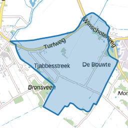 Verspreide huizen ten westen van Blijham