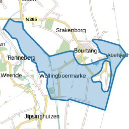 Verspreide huizen ten noorden van Vlagtwedde