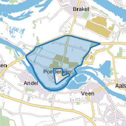 Verspreide huizen in de polder Poederoijen