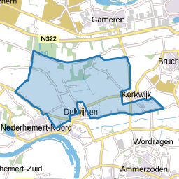 Verspreide huizen polders Delwijnen en Bruchem