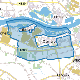 Verspreide huizen polders Gameren en Nieuwaal